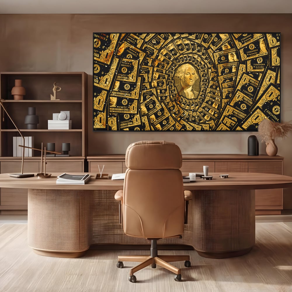 Tablou Canvas Premium LuxCanva® B1034, George Washington , Decorativ, Presedinte, America, Dolari, Culori Vibrante