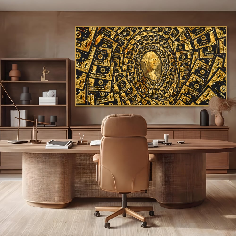 Tablou Canvas Premium LuxCanva® B1034, George Washington , Decorativ, Presedinte, America, Dolari, Culori Vibrante