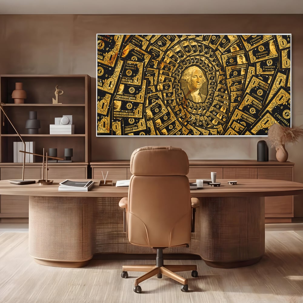 Tablou Canvas Premium LuxCanva® B1034, George Washington , Decorativ, Presedinte, America, Dolari, Culori Vibrante