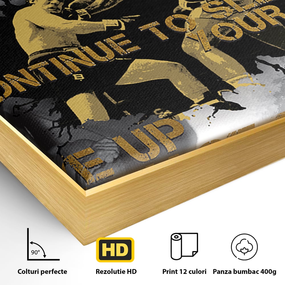 Tablou Canvas Premium LuxCanva® B1037, Muhammad Ali , Decorativ, Boxer, Pugilist, Sportiv, Motivational, Culori Vibrante