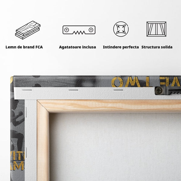 Tablou Canvas Premium LuxCanva® B1037, Muhammad Ali , Decorativ, Boxer, Pugilist, Sportiv, Motivational, Culori Vibrante
