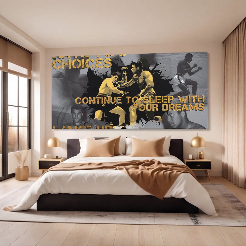 Tablou Canvas Premium LuxCanva® B1037, Muhammad Ali , Decorativ, Boxer, Pugilist, Sportiv, Motivational, Culori Vibrante