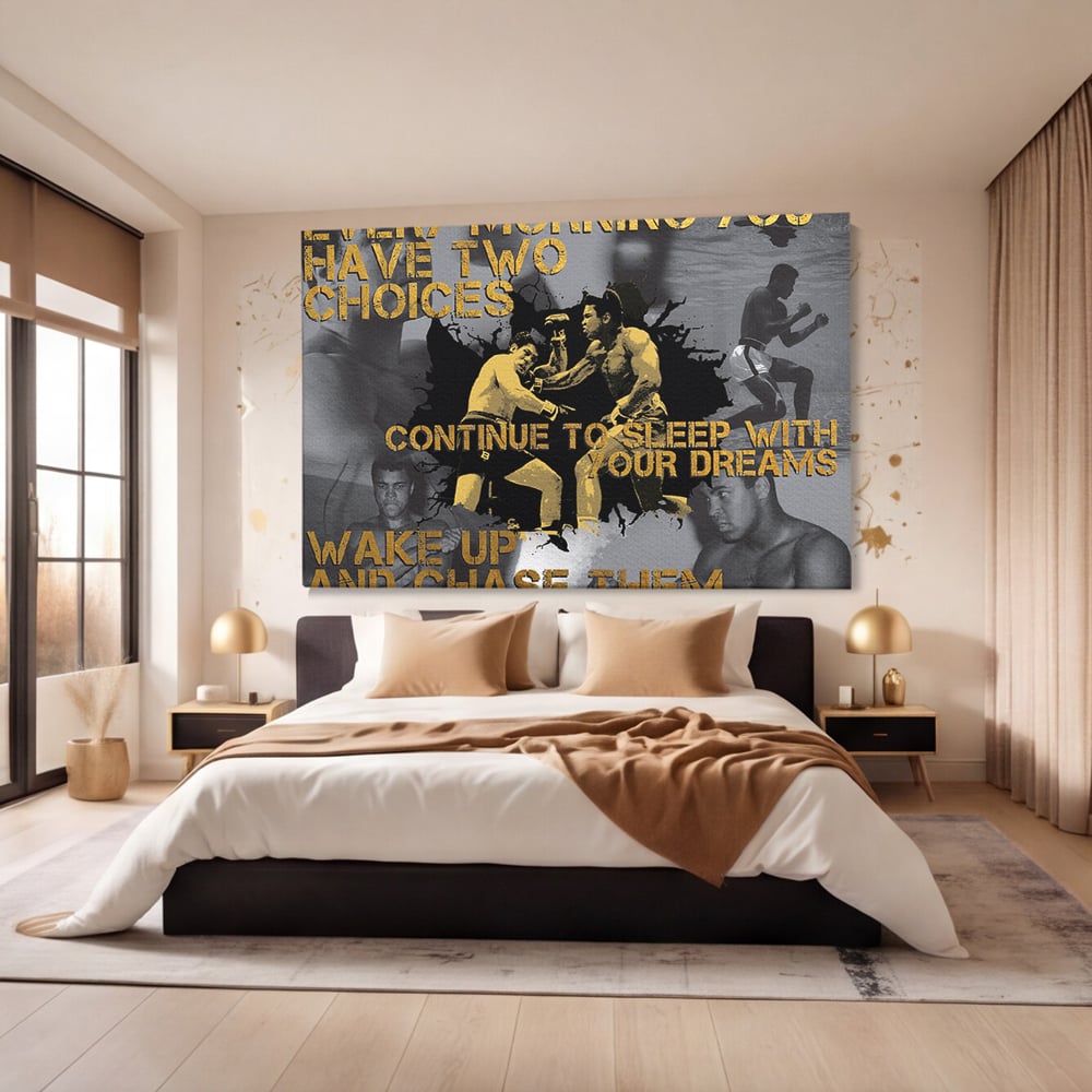 Tablou Canvas Premium LuxCanva® B1037, Muhammad Ali , Decorativ, Boxer, Pugilist, Sportiv, Motivational, Culori Vibrante