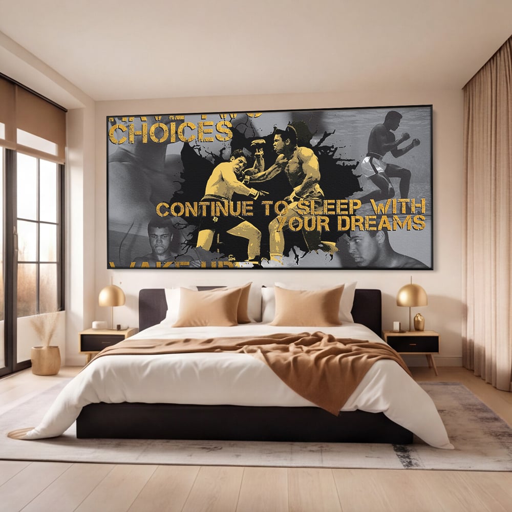 Tablou Canvas Premium LuxCanva® B1037, Muhammad Ali , Decorativ, Boxer, Pugilist, Sportiv, Motivational, Culori Vibrante