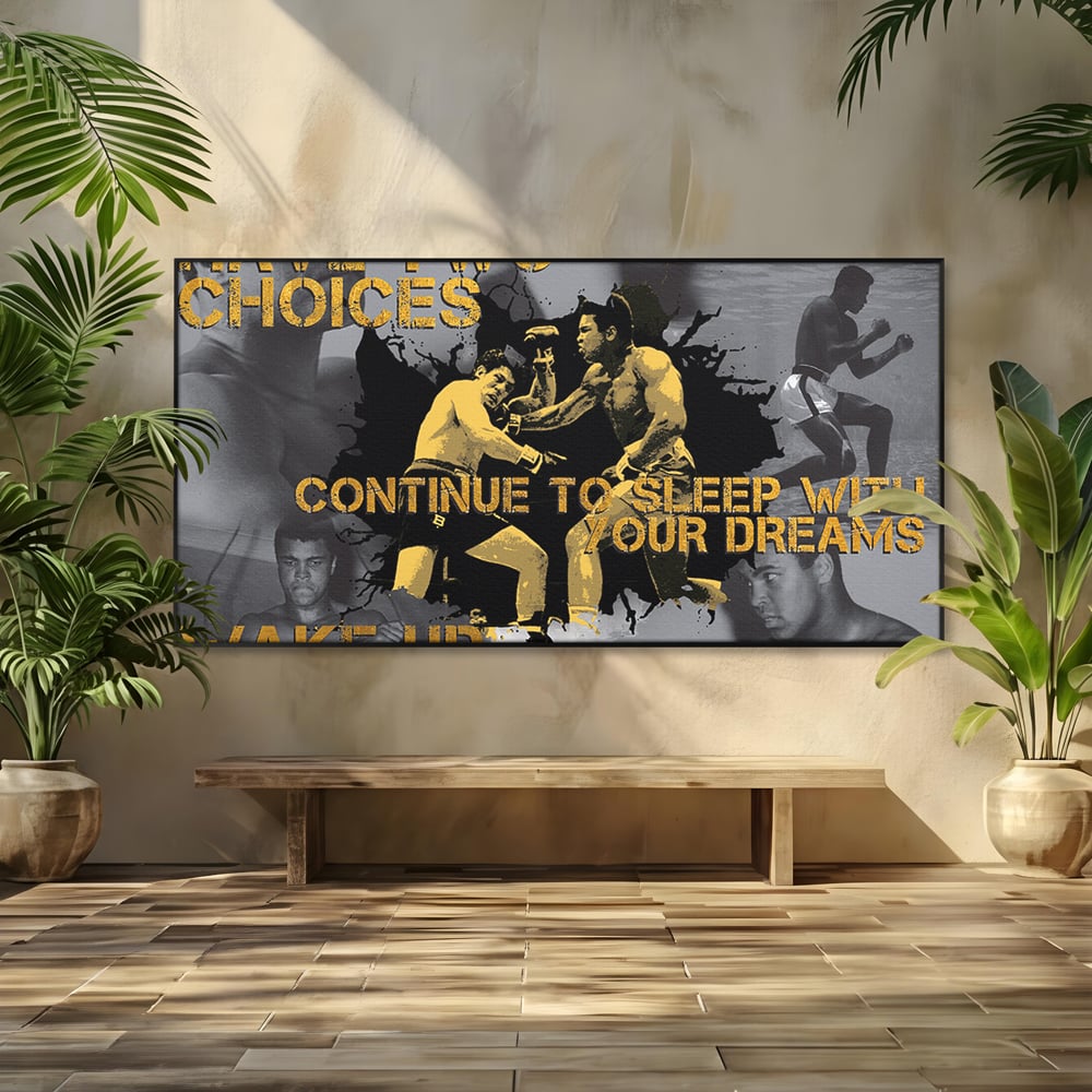 Tablou Canvas Premium LuxCanva® B1037, Muhammad Ali , Decorativ, Boxer, Pugilist, Sportiv, Motivational, Culori Vibrante