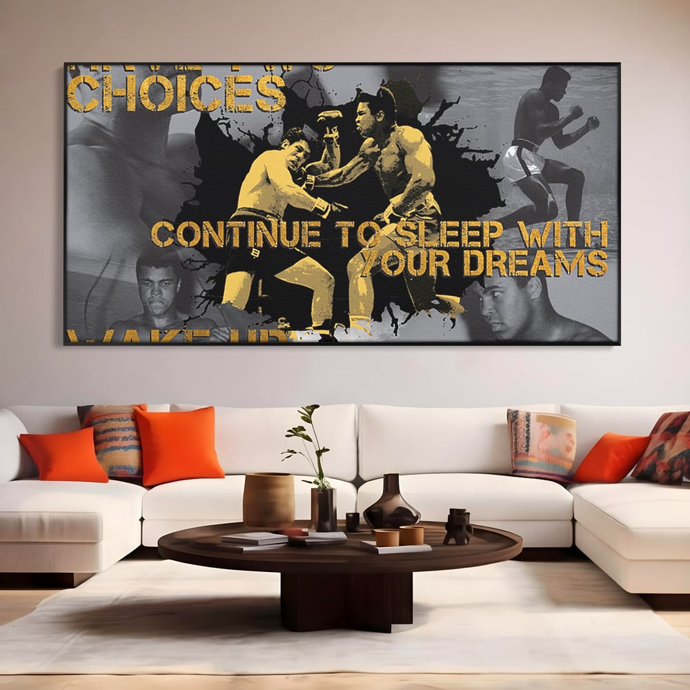 Tablou Canvas Premium LuxCanva® B1037, Muhammad Ali , Decorativ, Boxer, Pugilist, Sportiv, Motivational, Culori Vibrante