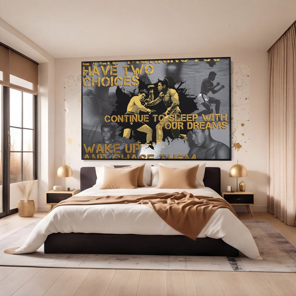 Tablou Canvas Premium LuxCanva® B1037, Muhammad Ali , Decorativ, Boxer, Pugilist, Sportiv, Motivational, Culori Vibrante