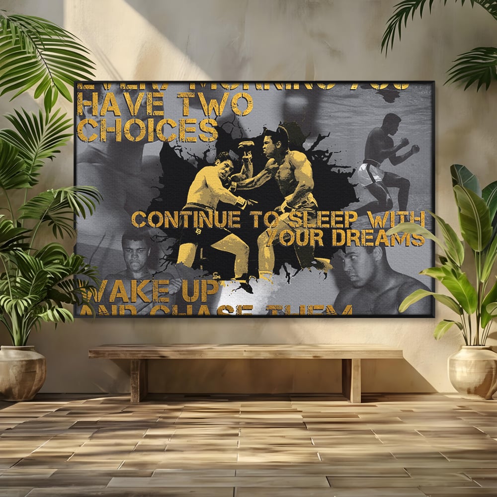 Tablou Canvas Premium LuxCanva® B1037, Muhammad Ali , Decorativ, Boxer, Pugilist, Sportiv, Motivational, Culori Vibrante