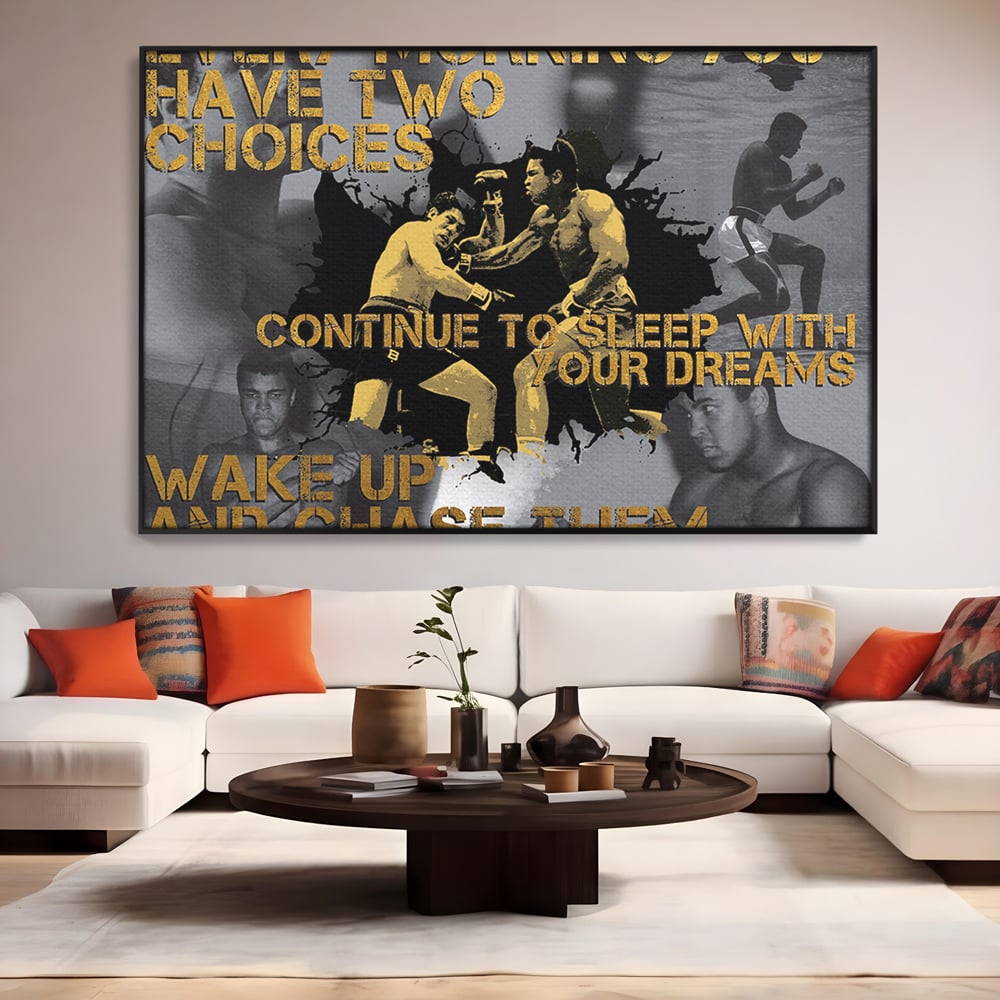 Tablou Canvas Premium LuxCanva® B1037, Muhammad Ali , Decorativ, Boxer, Pugilist, Sportiv, Motivational, Culori Vibrante