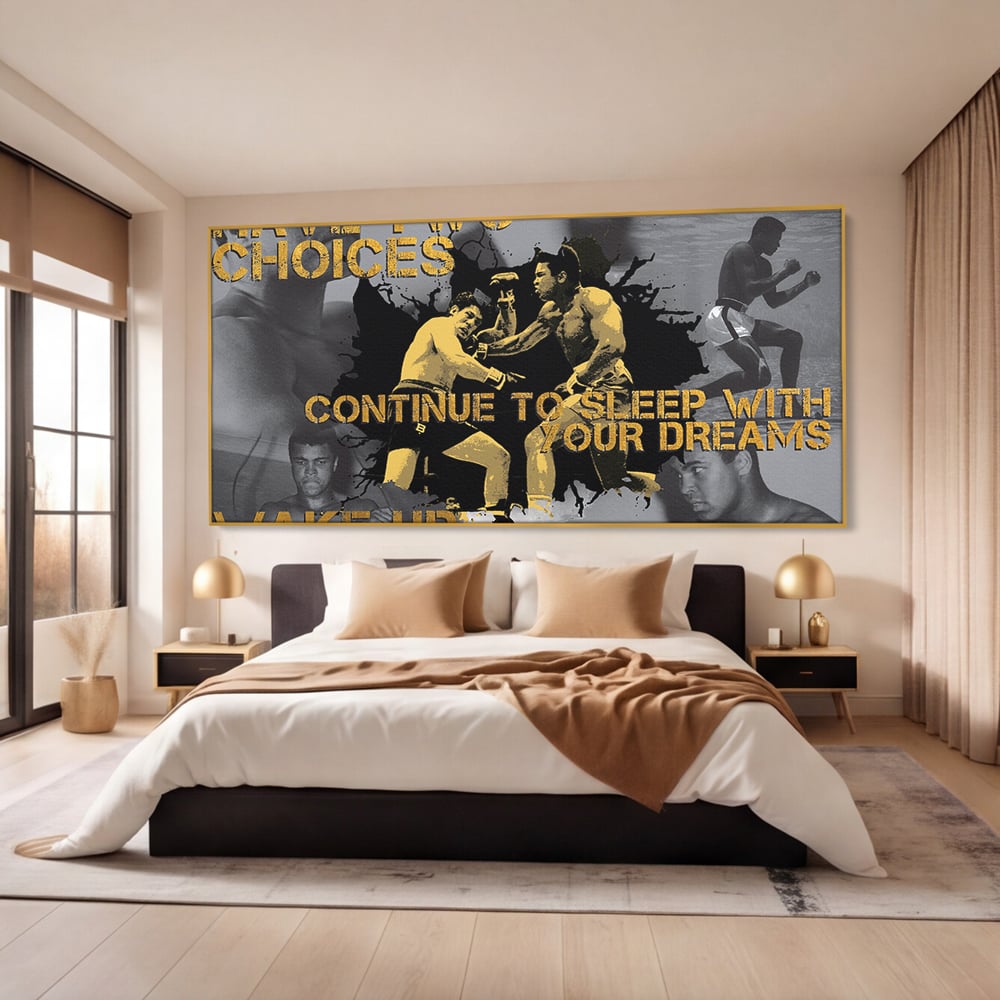 Tablou Canvas Premium LuxCanva® B1037, Muhammad Ali , Decorativ, Boxer, Pugilist, Sportiv, Motivational, Culori Vibrante