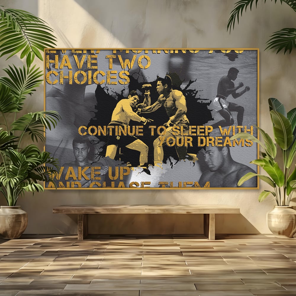 Tablou Canvas Premium LuxCanva® B1037, Muhammad Ali , Decorativ, Boxer, Pugilist, Sportiv, Motivational, Culori Vibrante