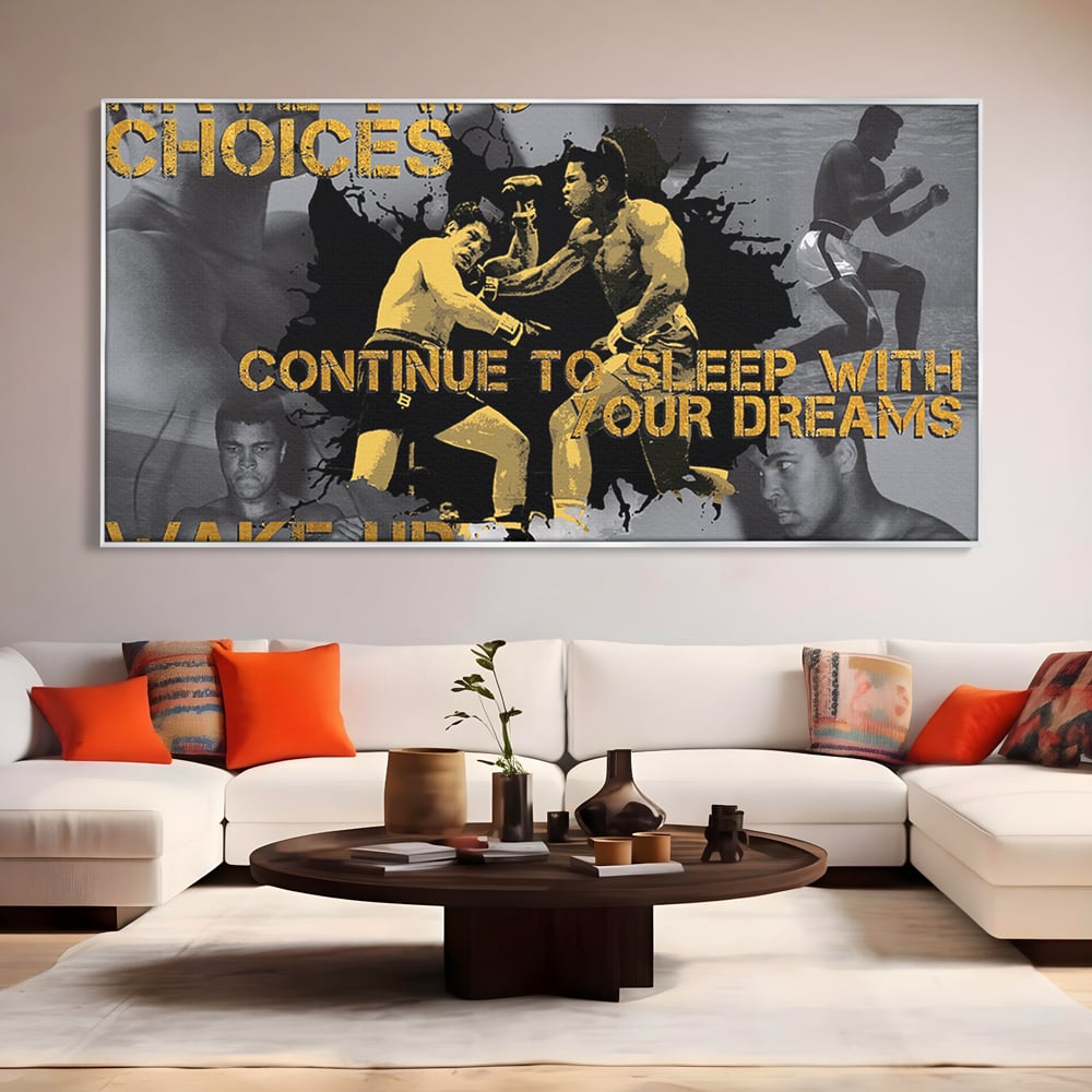 Tablou Canvas Premium LuxCanva® B1037, Muhammad Ali , Decorativ, Boxer, Pugilist, Sportiv, Motivational, Culori Vibrante