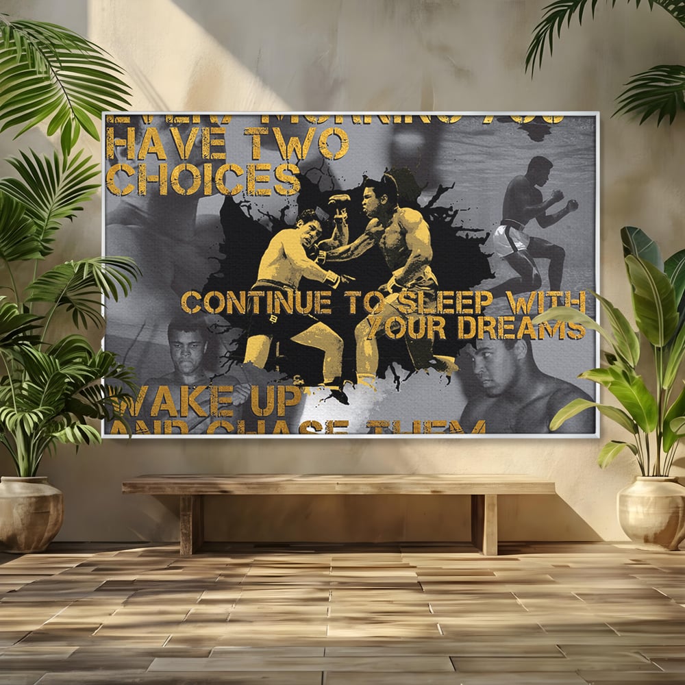 Tablou Canvas Premium LuxCanva® B1037, Muhammad Ali , Decorativ, Boxer, Pugilist, Sportiv, Motivational, Culori Vibrante