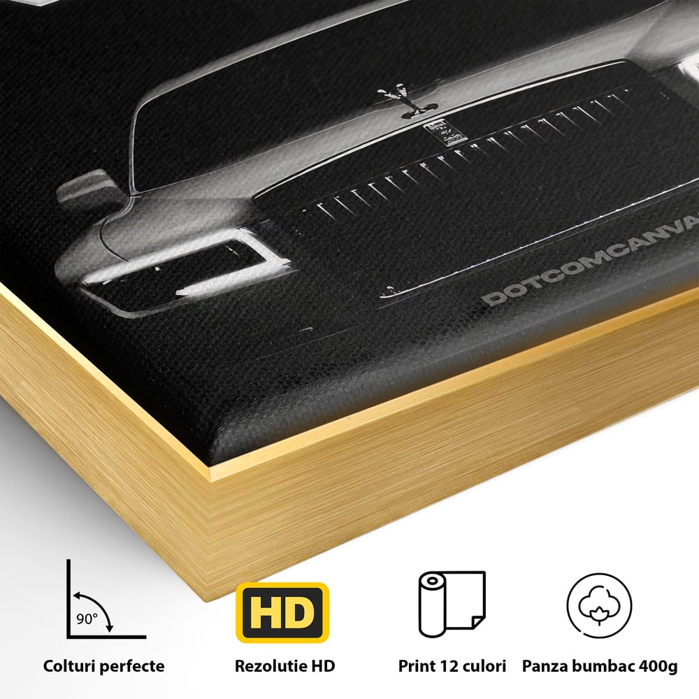 Tablou Canvas Premium LuxCanva® B1038, It All Starts With A Dream , Decorativ, Inspirational, Rolls-Royce, Alb Si Negru