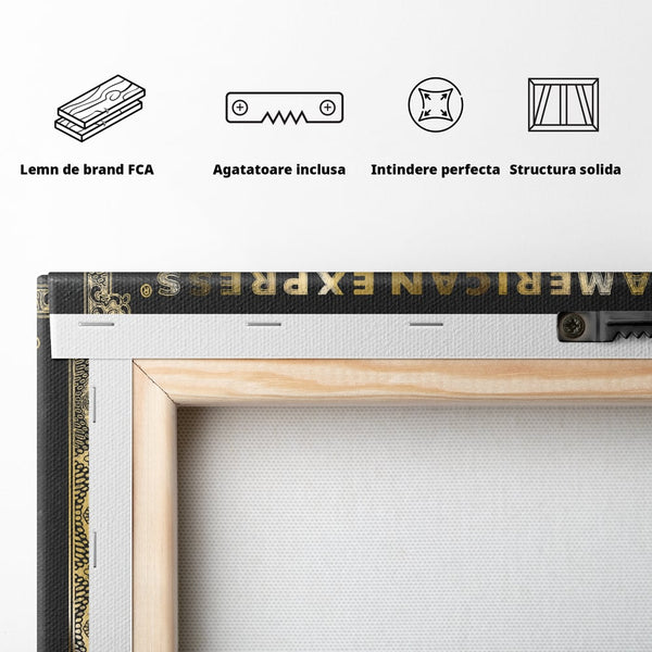 Tablou Canvas Premium LuxCanva® B1039, Hustle Edition , Decorativ, DiCaprio, Money, Wall Street, Auriu