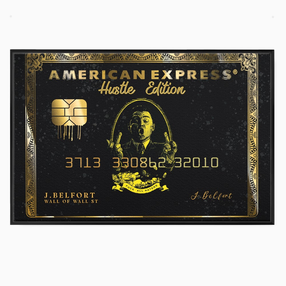 Tablou Canvas Premium LuxCanva® B1039, Hustle Edition , Decorativ, DiCaprio, Money, Wall Street, Auriu