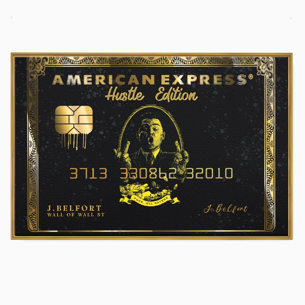 Tablou Canvas Premium LuxCanva® B1039, Hustle Edition , Decorativ, DiCaprio, Money, Wall Street, Auriu