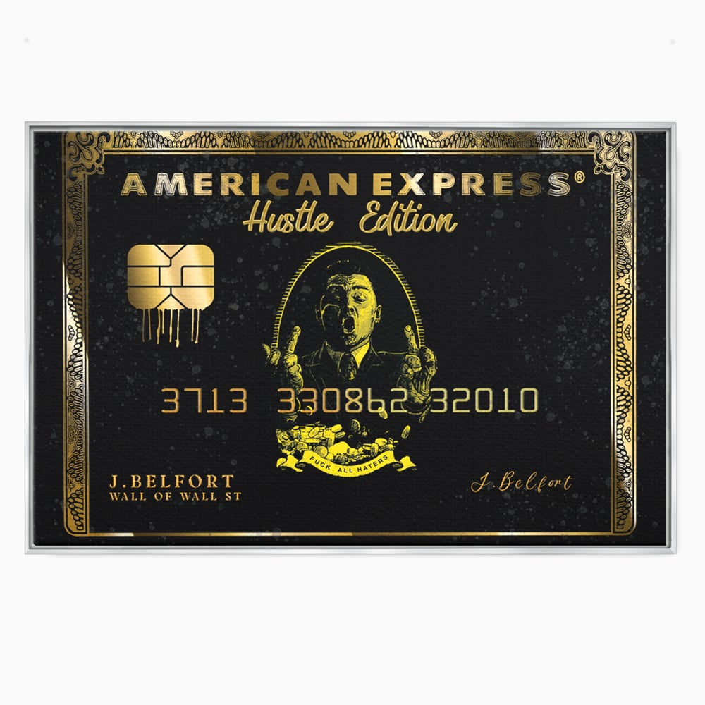 Tablou Canvas Premium LuxCanva® B1039, Hustle Edition , Decorativ, DiCaprio, Money, Wall Street, Auriu