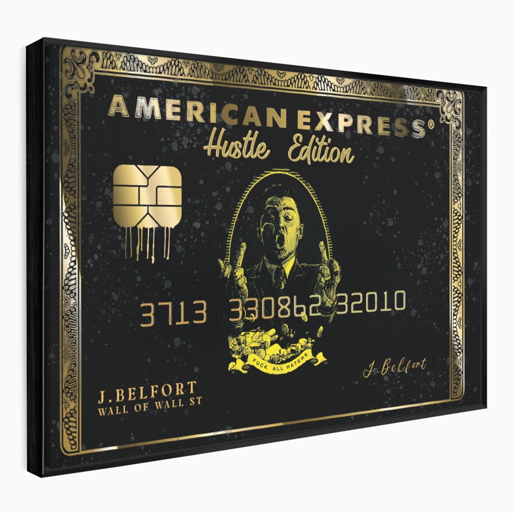 Tablou Canvas Premium LuxCanva® B1039, Hustle Edition , Decorativ, DiCaprio, Money, Wall Street, Auriu