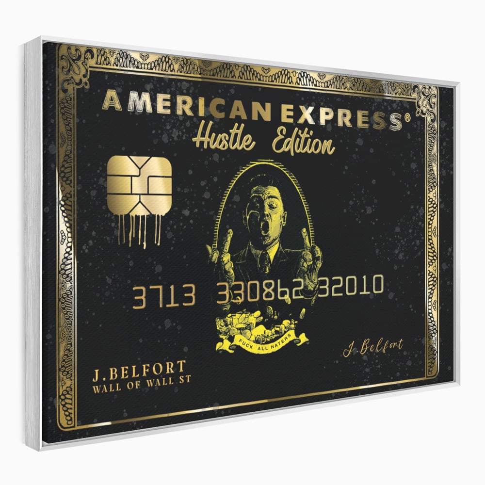 Tablou Canvas Premium LuxCanva® B1039, Hustle Edition , Decorativ, DiCaprio, Money, Wall Street, Auriu
