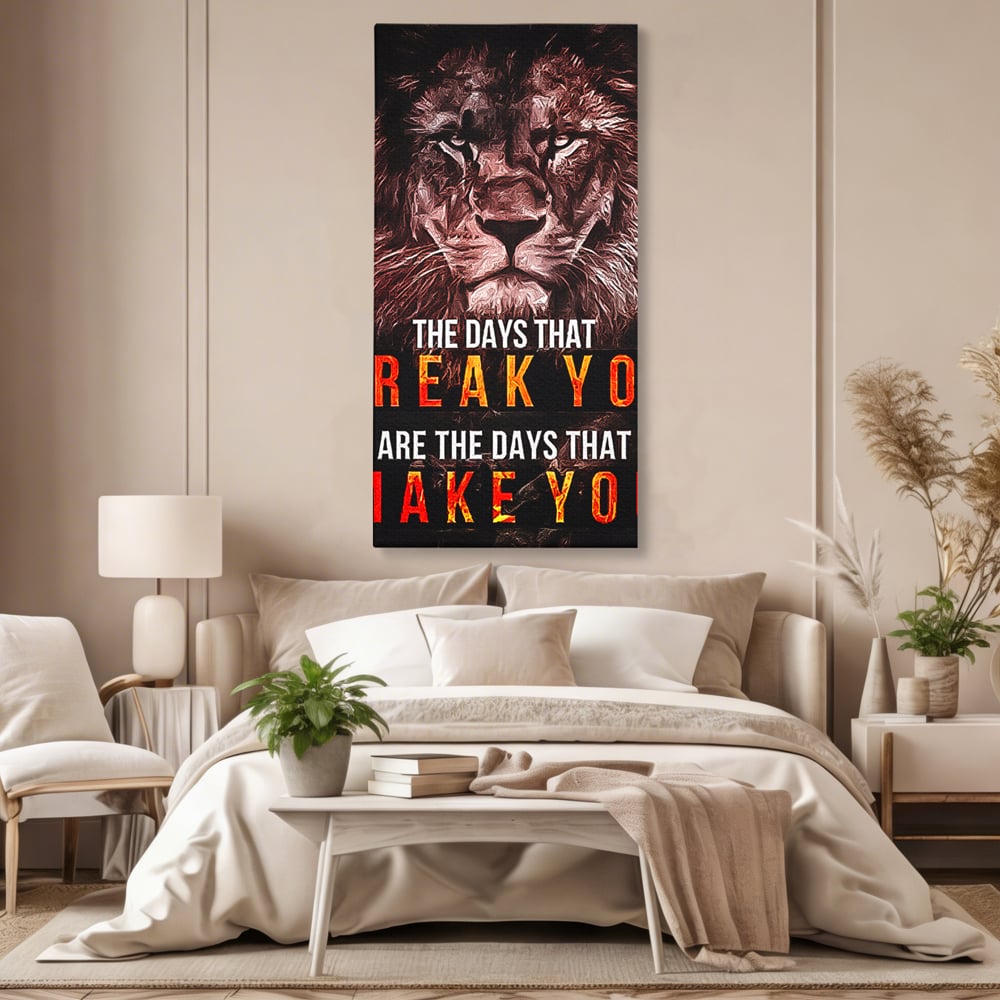 Tablou Canvas Premium LuxCanva® B1040, The Days , Living, Birou, Inspirational, Leu, Rege, Savana, Culori Vibrante