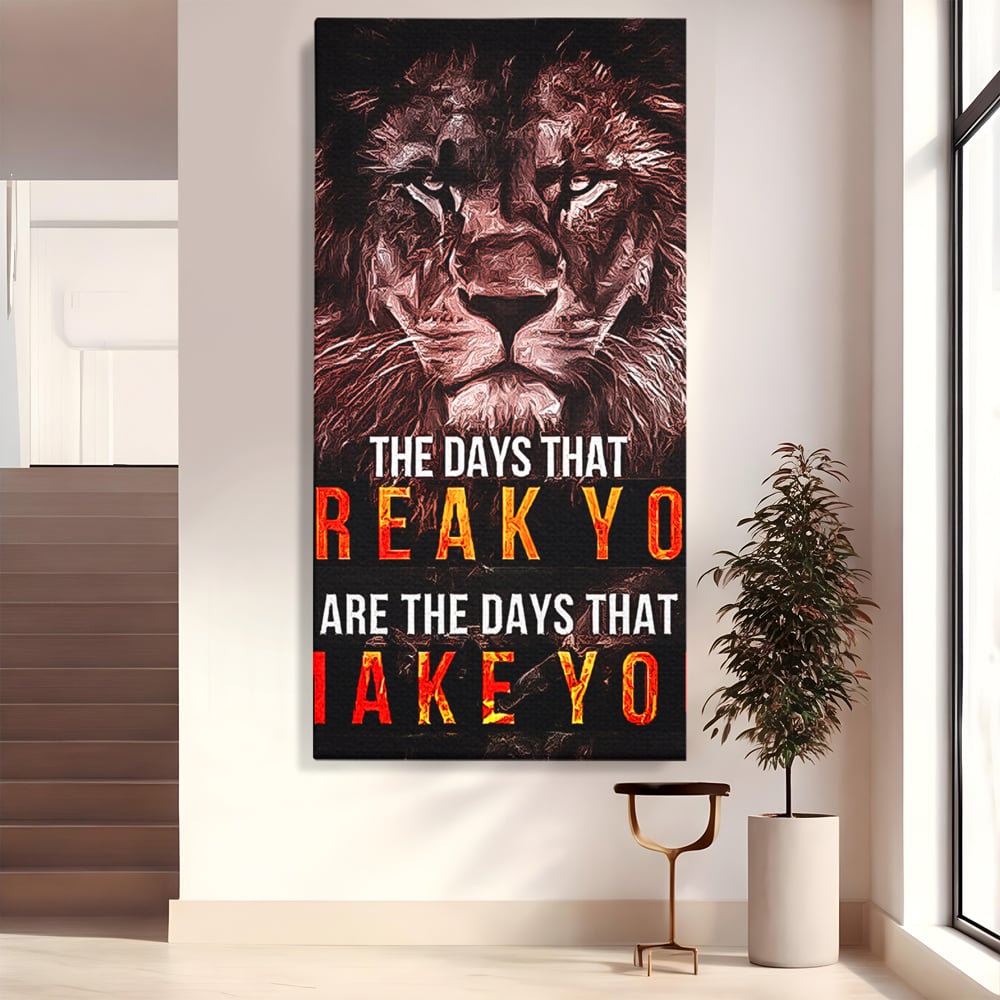 Tablou Canvas Premium LuxCanva® B1040, The Days , Living, Birou, Inspirational, Leu, Rege, Savana, Culori Vibrante