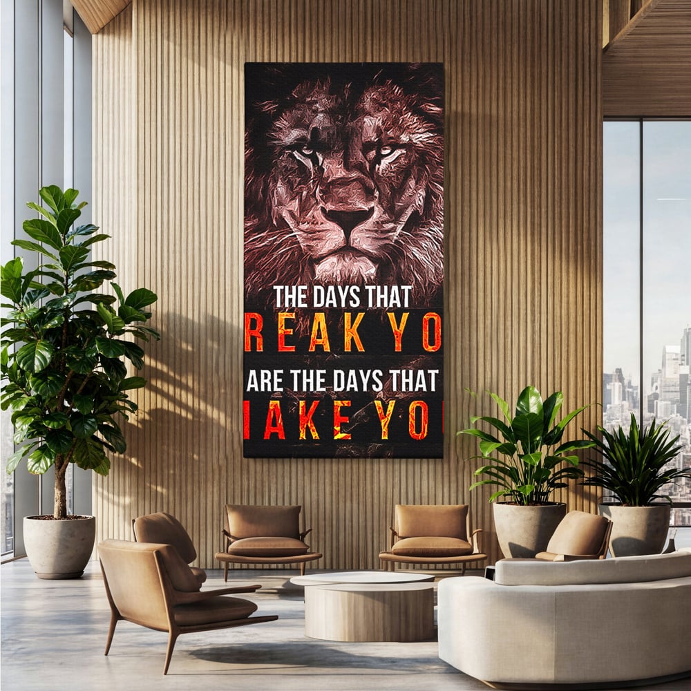 Tablou Canvas Premium LuxCanva® B1040, The Days , Living, Birou, Inspirational, Leu, Rege, Savana, Culori Vibrante