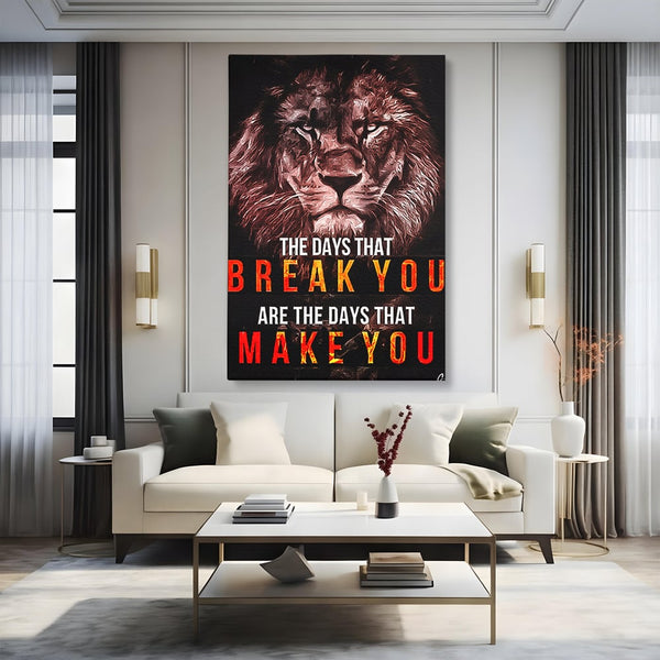 Tablou Canvas Premium LuxCanva® B1040, The Days , Living, Birou, Inspirational, Leu, Rege, Savana, Culori Vibrante