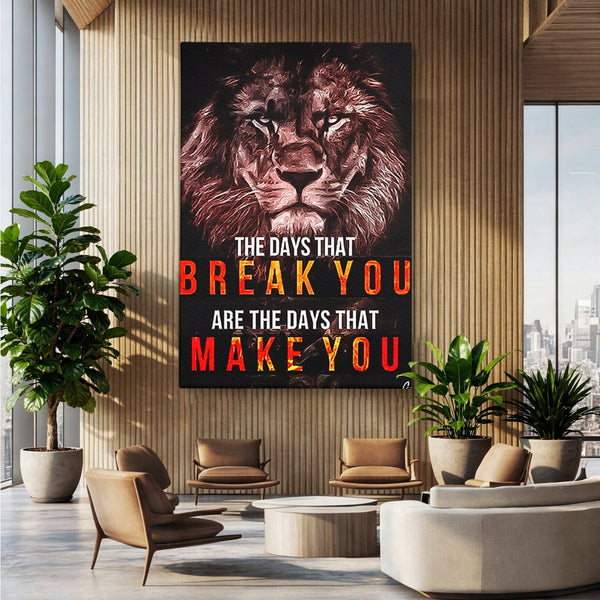 Tablou Canvas Premium LuxCanva® B1040, The Days , Living, Birou, Inspirational, Leu, Rege, Savana, Culori Vibrante