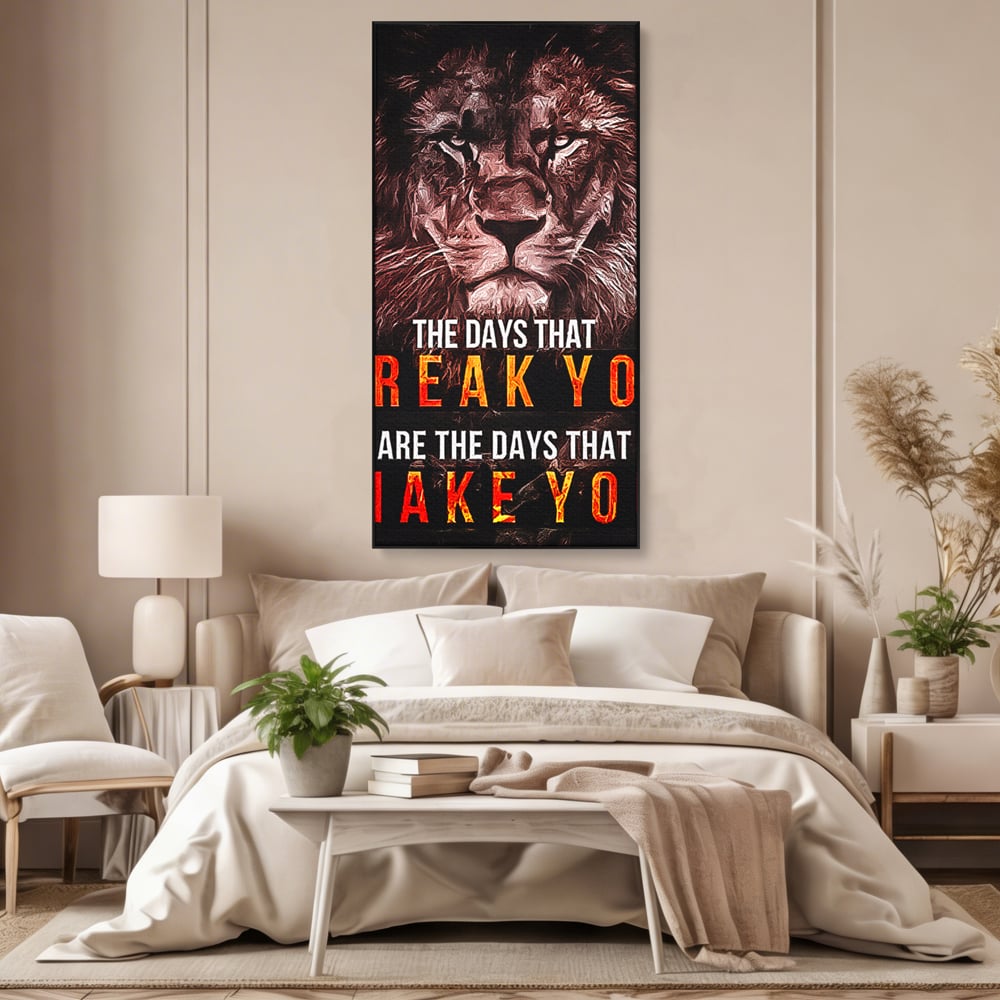 Tablou Canvas Premium LuxCanva® B1040, The Days , Living, Birou, Inspirational, Leu, Rege, Savana, Culori Vibrante