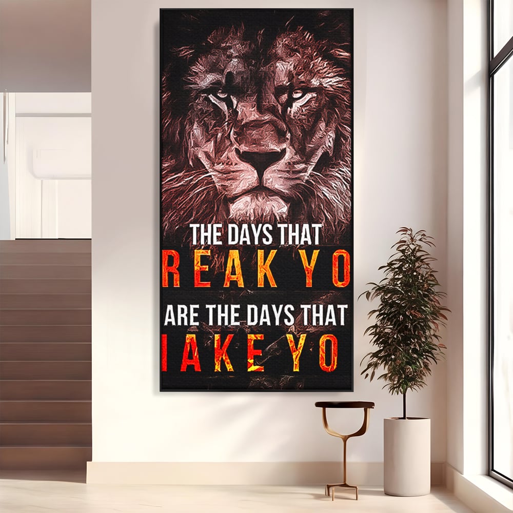 Tablou Canvas Premium LuxCanva® B1040, The Days , Living, Birou, Inspirational, Leu, Rege, Savana, Culori Vibrante