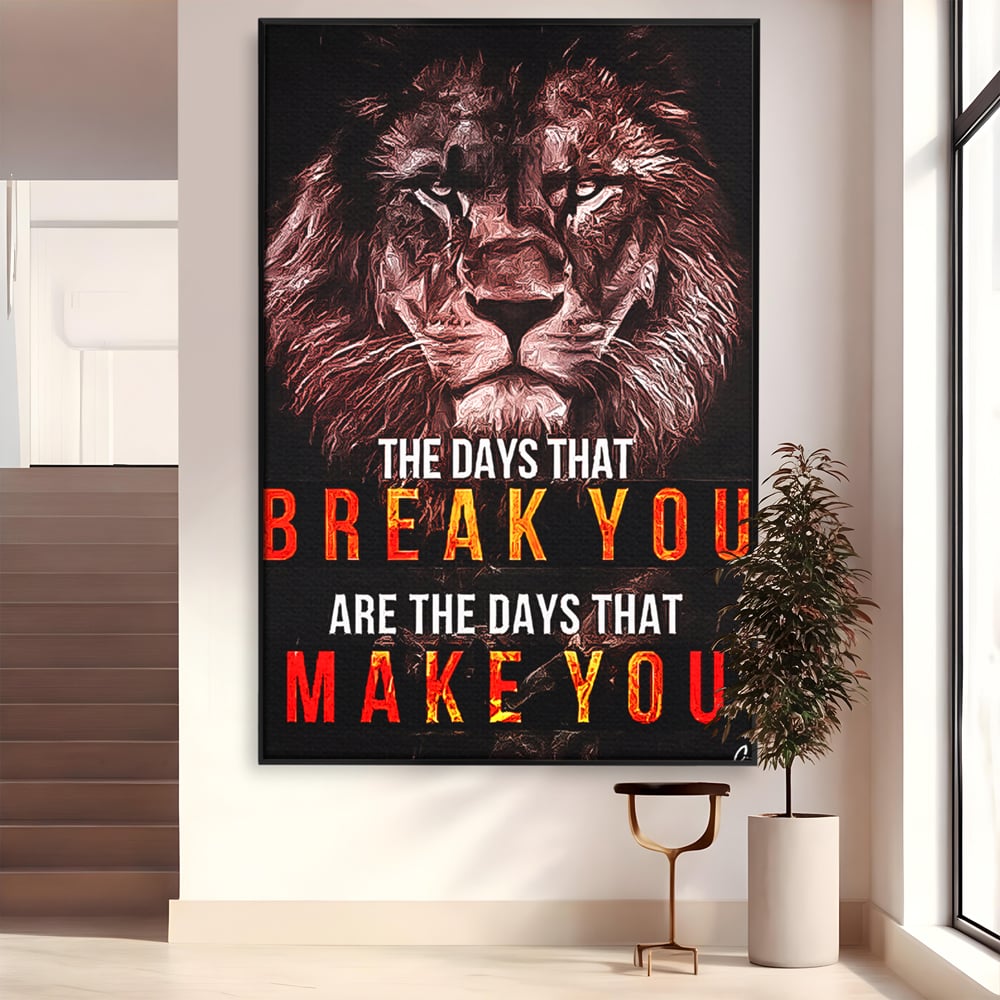 Tablou Canvas Premium LuxCanva® B1040, The Days , Living, Birou, Inspirational, Leu, Rege, Savana, Culori Vibrante