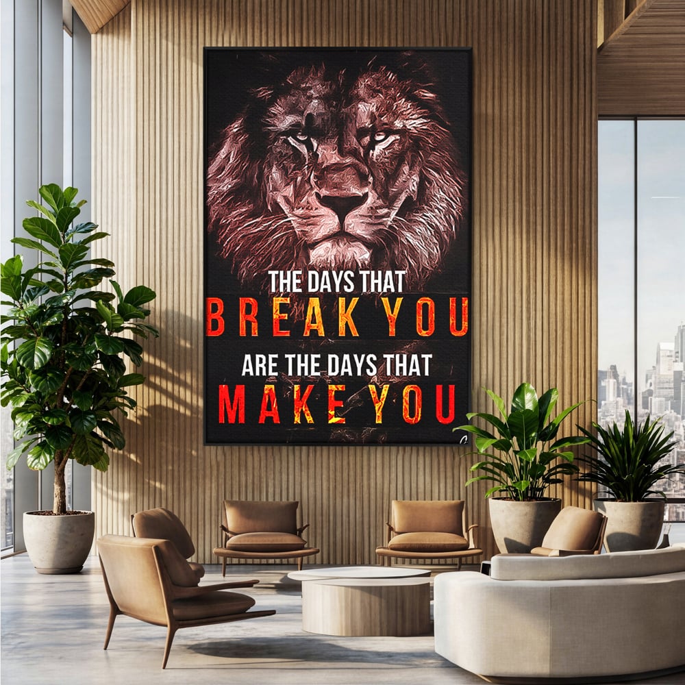 Tablou Canvas Premium LuxCanva® B1040, The Days , Living, Birou, Inspirational, Leu, Rege, Savana, Culori Vibrante