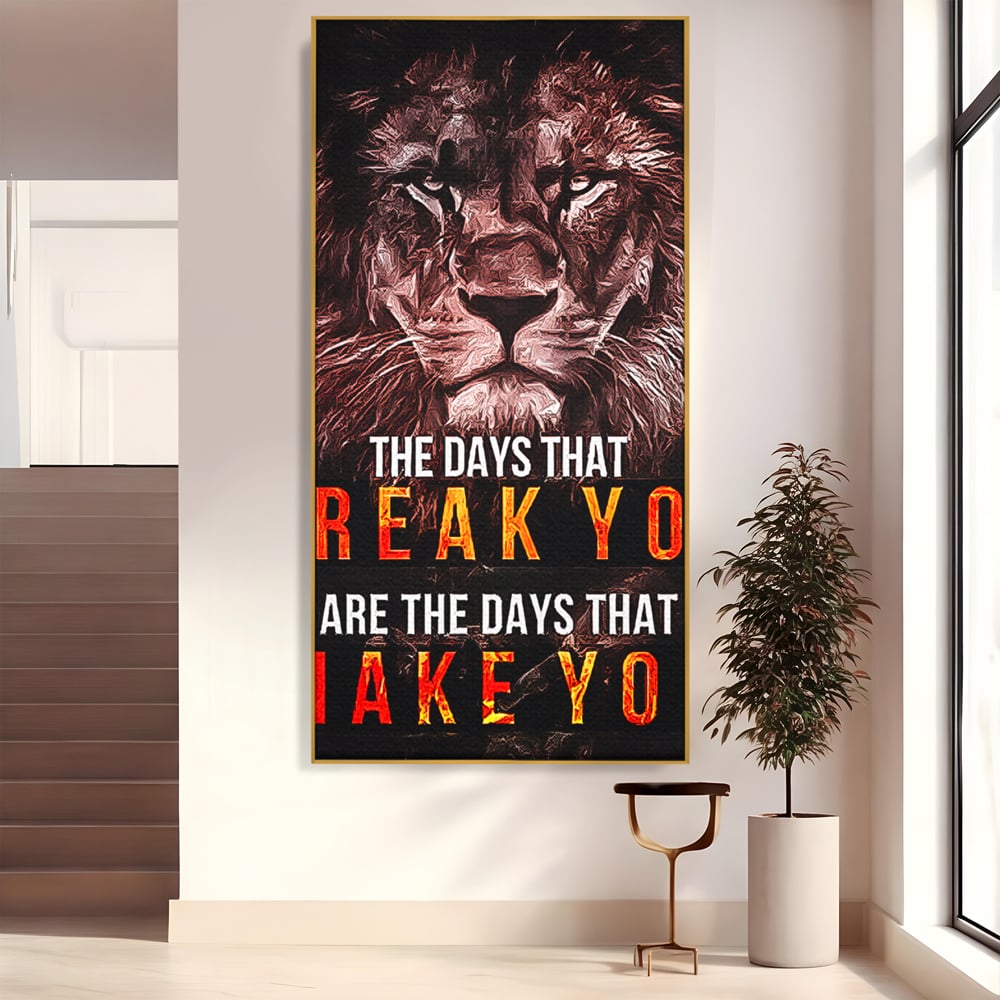 Tablou Canvas Premium LuxCanva® B1040, The Days , Living, Birou, Inspirational, Leu, Rege, Savana, Culori Vibrante