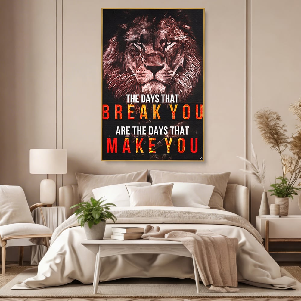 Tablou Canvas Premium LuxCanva® B1040, The Days , Living, Birou, Inspirational, Leu, Rege, Savana, Culori Vibrante