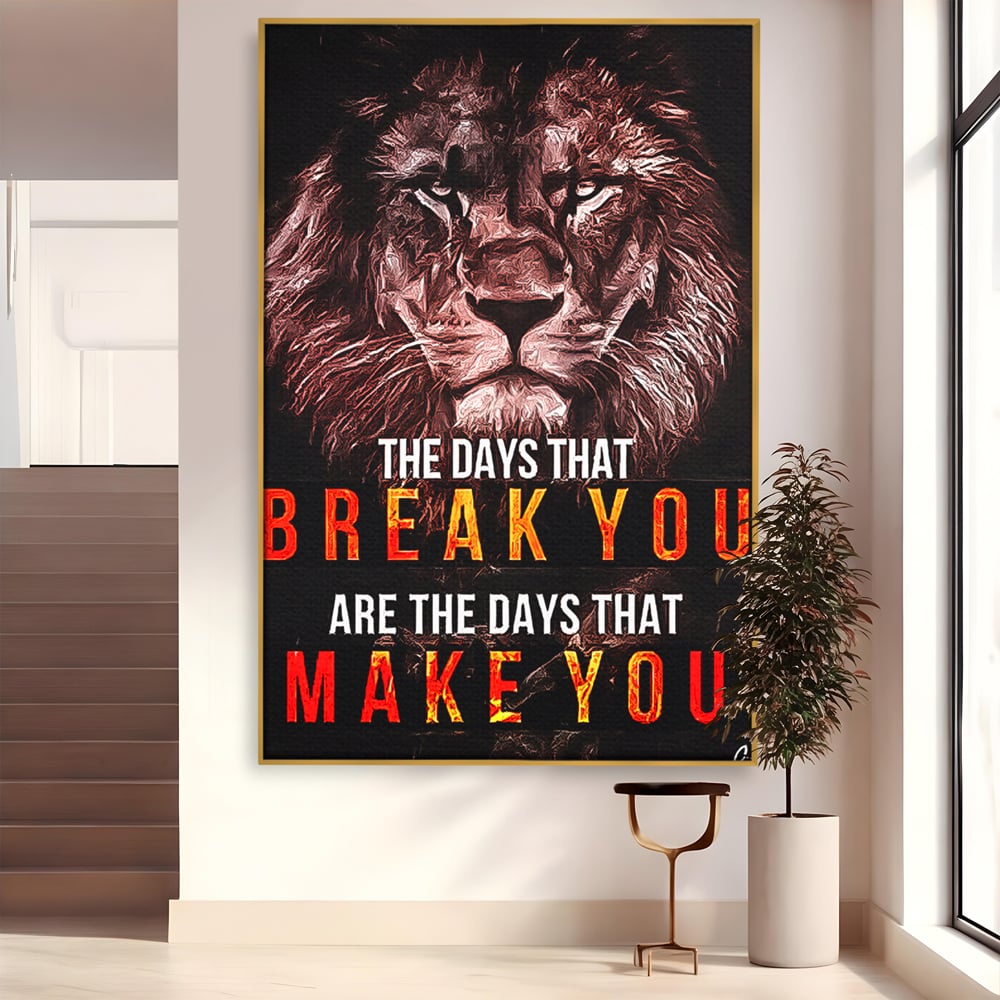 Tablou Canvas Premium LuxCanva® B1040, The Days , Living, Birou, Inspirational, Leu, Rege, Savana, Culori Vibrante