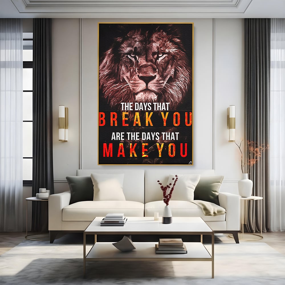 Tablou Canvas Premium LuxCanva® B1040, The Days , Living, Birou, Inspirational, Leu, Rege, Savana, Culori Vibrante