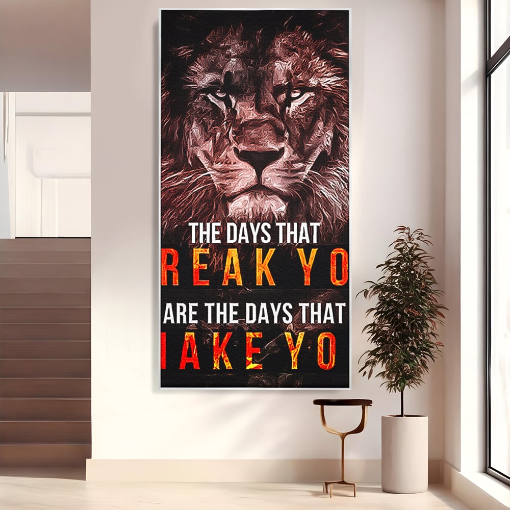 Tablou Canvas Premium LuxCanva® B1040, The Days , Living, Birou, Inspirational, Leu, Rege, Savana, Culori Vibrante