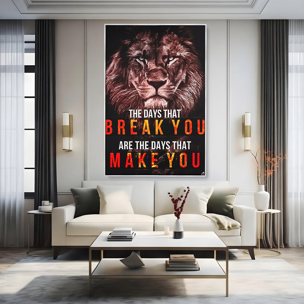Tablou Canvas Premium LuxCanva® B1040, The Days , Living, Birou, Inspirational, Leu, Rege, Savana, Culori Vibrante