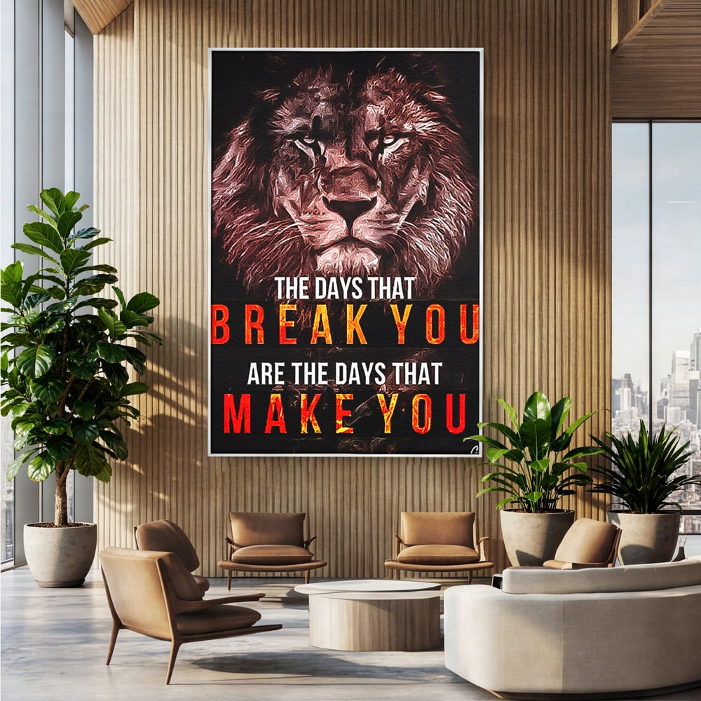 Tablou Canvas Premium LuxCanva® B1040, The Days , Living, Birou, Inspirational, Leu, Rege, Savana, Culori Vibrante