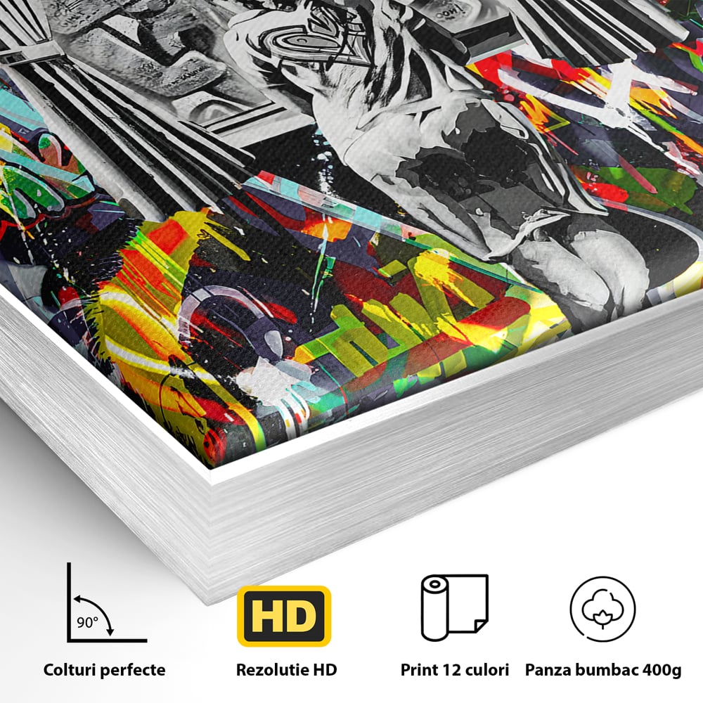Tablou Canvas Premium LuxCanva® B1041, Wall Of Love , Living, Dormitor, Inspirational, Iubire, Culori, Inimi, Culori Vibrante