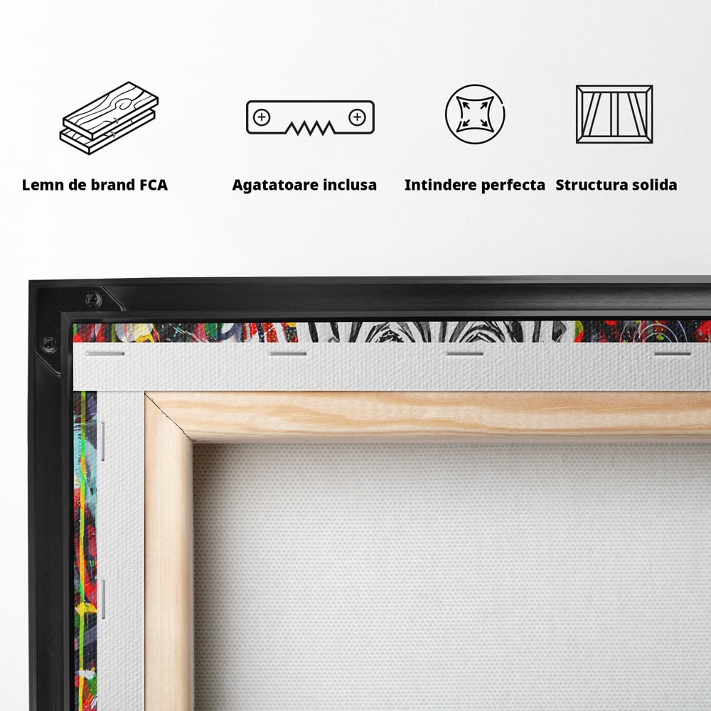 Tablou Canvas Premium LuxCanva® B1041, Wall Of Love , Living, Dormitor, Inspirational, Iubire, Culori, Inimi, Culori Vibrante