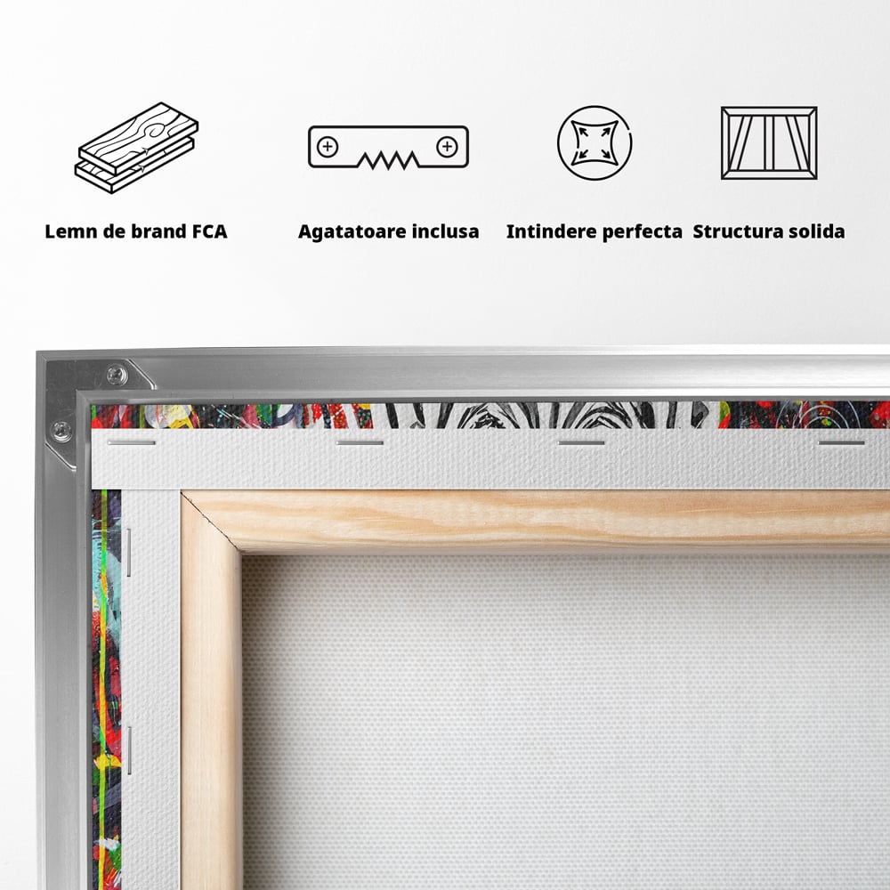 Tablou Canvas Premium LuxCanva® B1041, Wall Of Love , Living, Dormitor, Inspirational, Iubire, Culori, Inimi, Culori Vibrante
