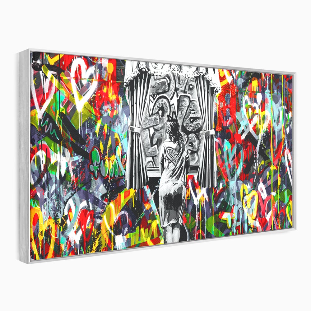 Tablou Canvas Premium LuxCanva® B1041, Wall Of Love , Living, Dormitor, Inspirational, Iubire, Culori, Inimi, Culori Vibrante