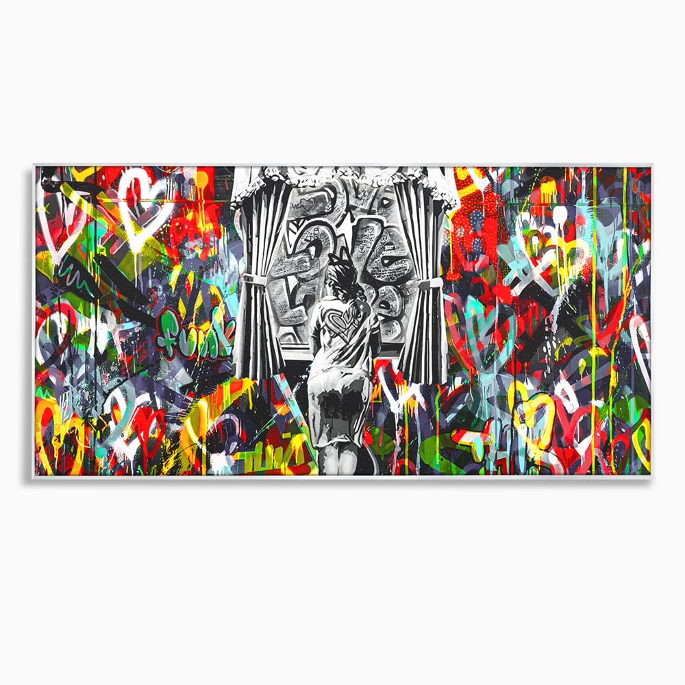 Tablou Canvas Premium LuxCanva® B1041, Wall Of Love , Living, Dormitor, Inspirational, Iubire, Culori, Inimi, Culori Vibrante