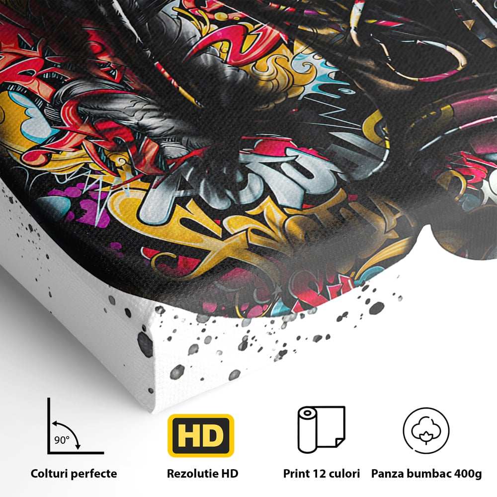 Tablou Canvas Premium LuxCanva® B1042, Pop Art Boxing Gloves , Dormitor, Birou, Sport, Box, Culori Vibrante