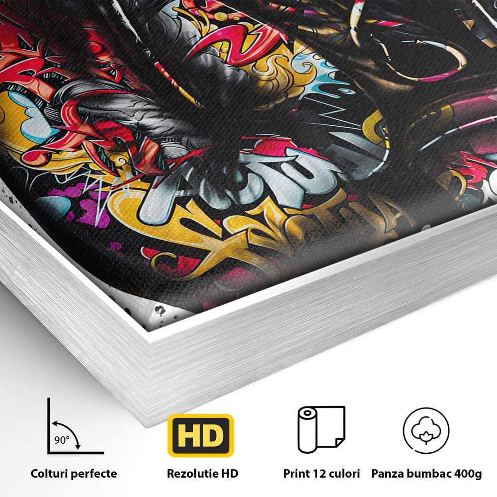 Tablou Canvas Premium LuxCanva® B1042, Pop Art Boxing Gloves , Dormitor, Birou, Sport, Box, Culori Vibrante