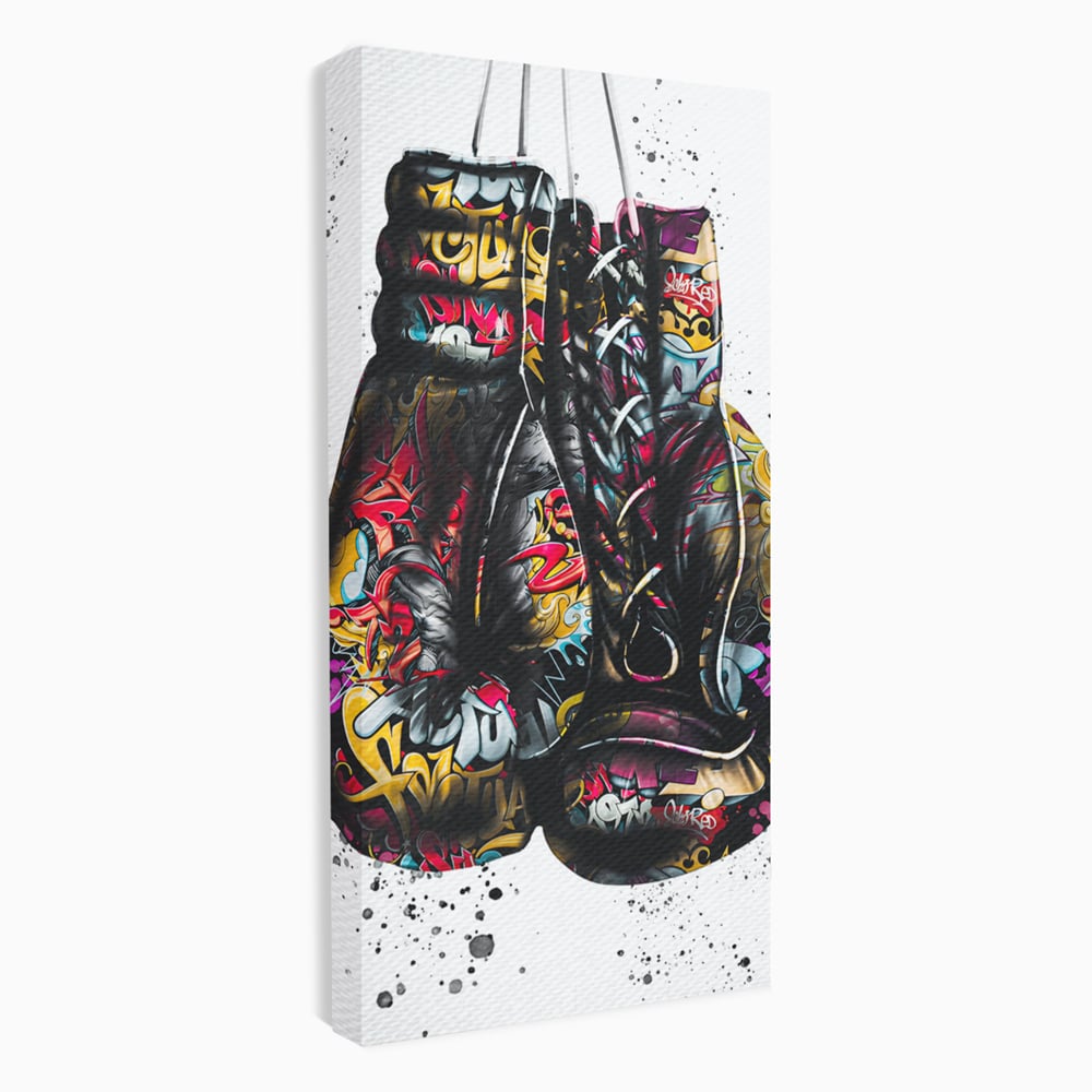 Tablou Canvas Premium LuxCanva® B1042, Pop Art Boxing Gloves , Dormitor, Birou, Sport, Box, Culori Vibrante