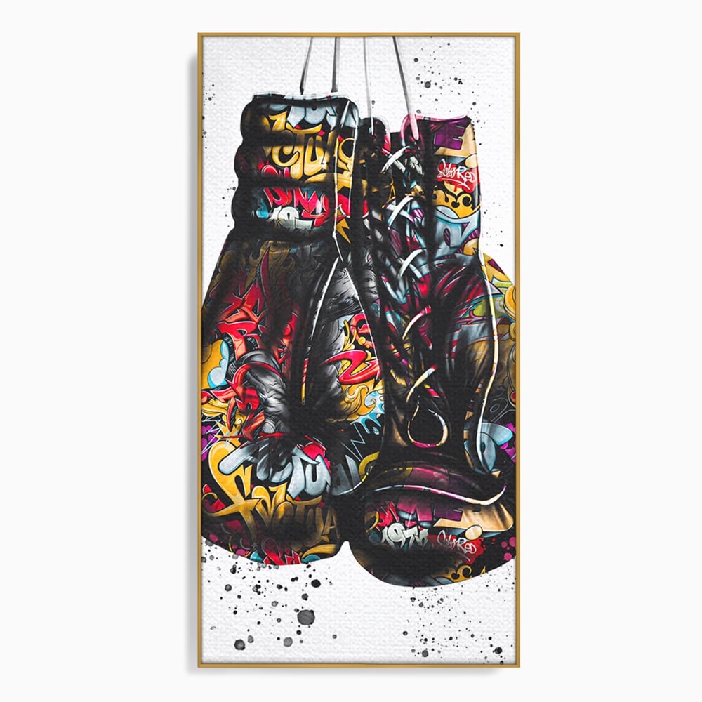 Tablou Canvas Premium LuxCanva® B1042, Pop Art Boxing Gloves , Dormitor, Birou, Sport, Box, Culori Vibrante