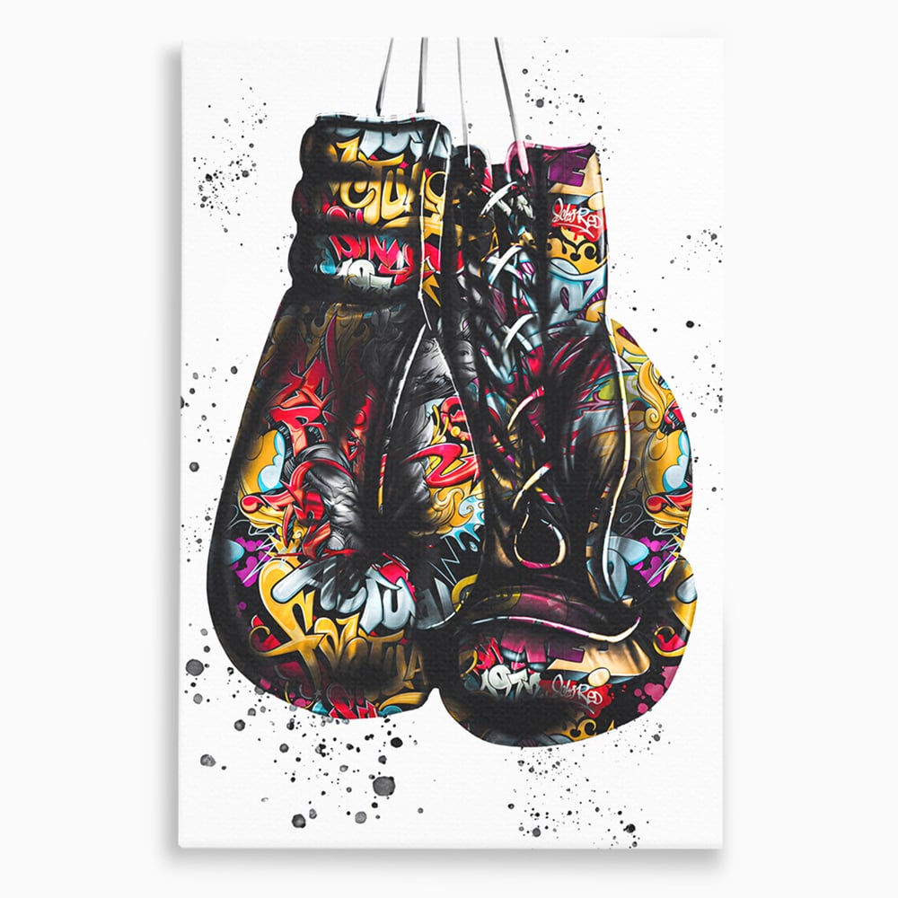 Tablou Canvas Premium LuxCanva® B1042, Pop Art Boxing Gloves , Dormitor, Birou, Sport, Box, Culori Vibrante
